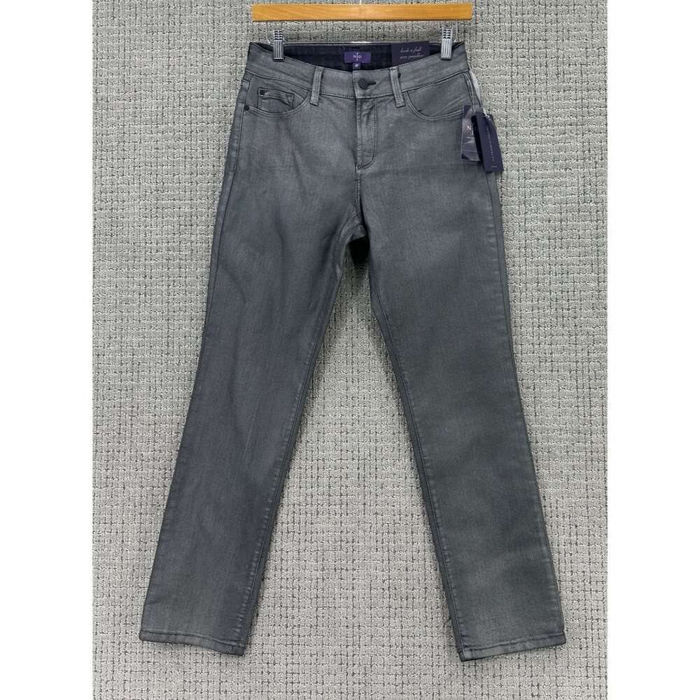 NYDJ Jeans Womens 4P Gray Skinny Straight Leg Look A Full Size Smaller NWT